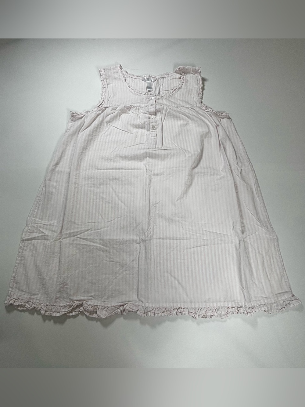 Adonna Pale Pink Striped Sleeveless Nightgown